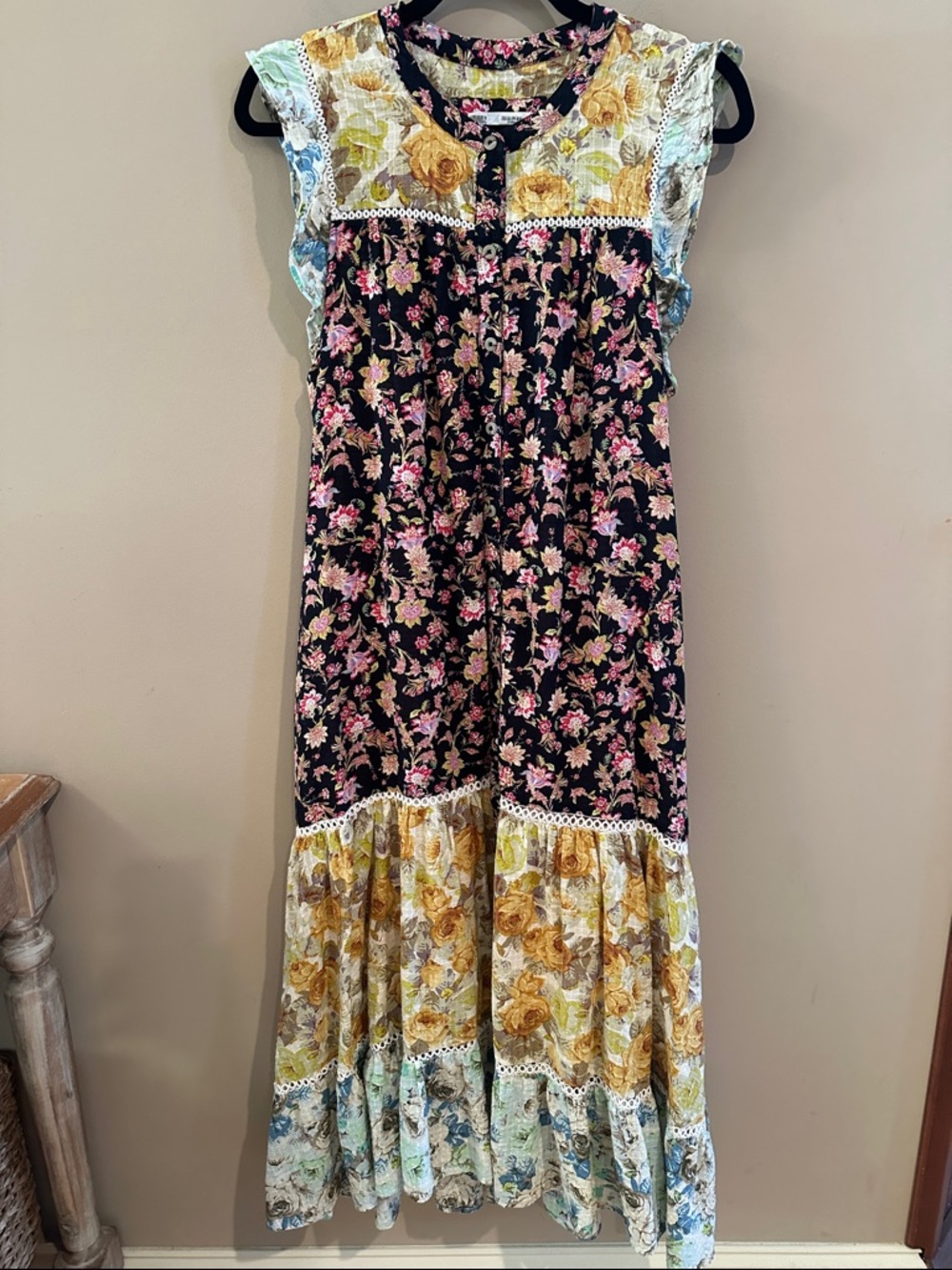 By Anthropologie Ruffled Tiered Boho Romantic
Coquette Patchwork Dress medium - Picture 2 of 9